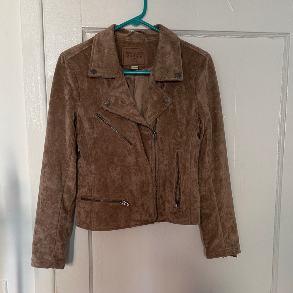 Blank NYC Women's Brown Suede Leather Jacket